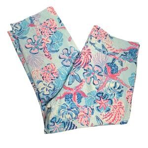 Lilly Pulitzer Luxletic Crop /capri Leggings Bahama Beachcomber Blue Sz 16 XL